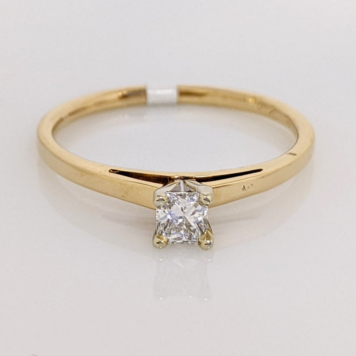 14K .15 CARAT TOTAL SI E-F DIAMOND PRINCESS CUT SOLITAIRE ESTATE RING 1.9 GRAMS