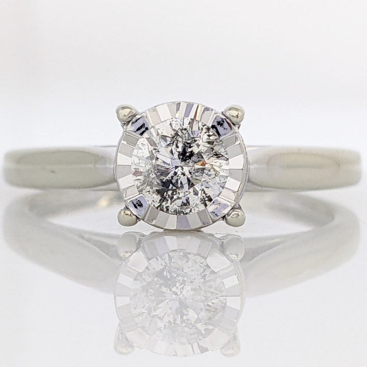10K WHITE .51 CARAT TOTAL WEIGHT I2 G DIAMOND ROUND (3) ILLUSION HEAD ESTATE RING 2.4 GRAMS