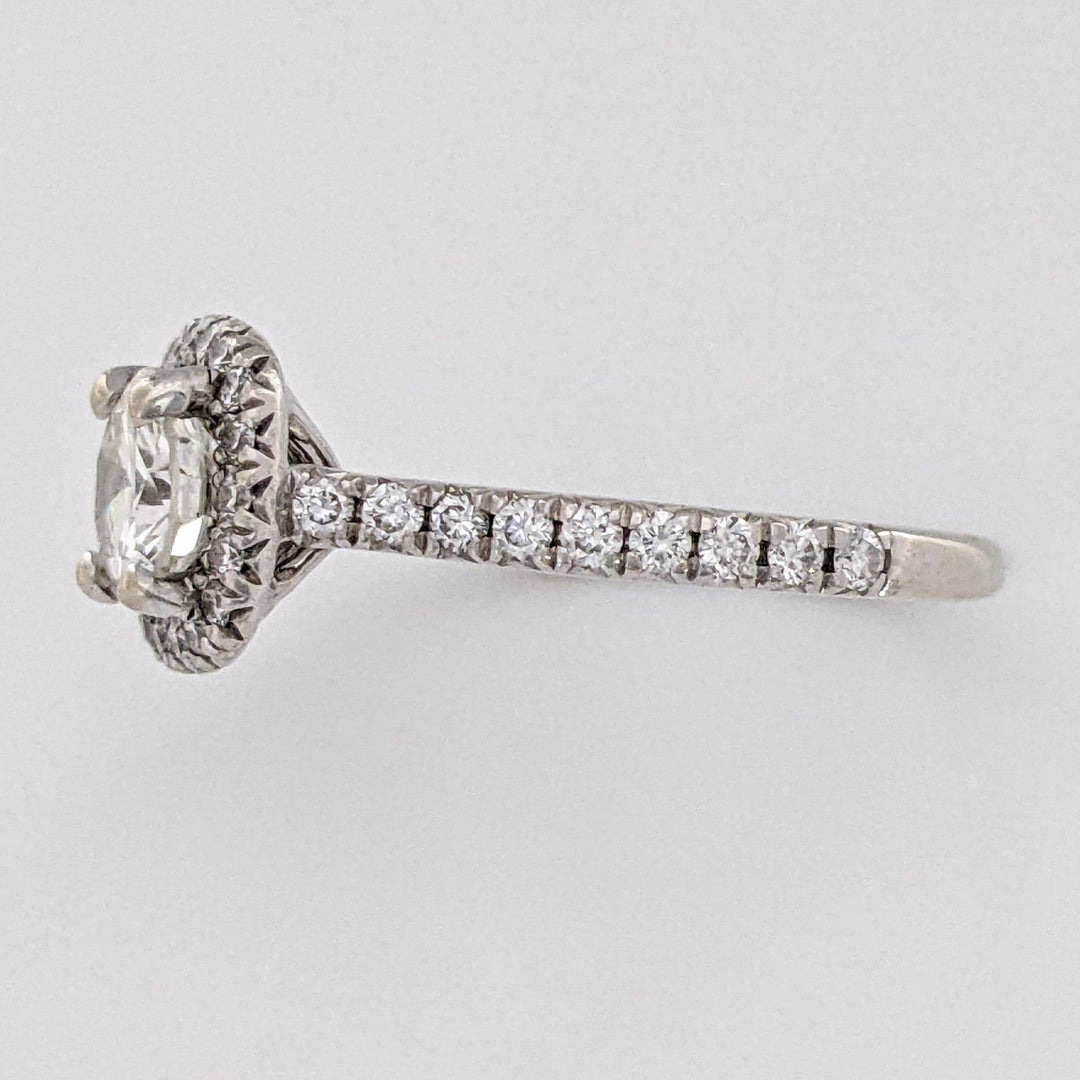 14K WHITE 1.01 CARAT TOTAL WEIGHT VS-SI G-I DIAMOND ROUND (39) ESTATE HALO RING 2.4 GRAMS