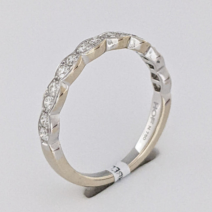 18K WHITE .22 CARAT TOTAL WEIGHT VS-SI I-J DIAMOND ROUND (16) ESTATE BAND 1.7 GRAMS