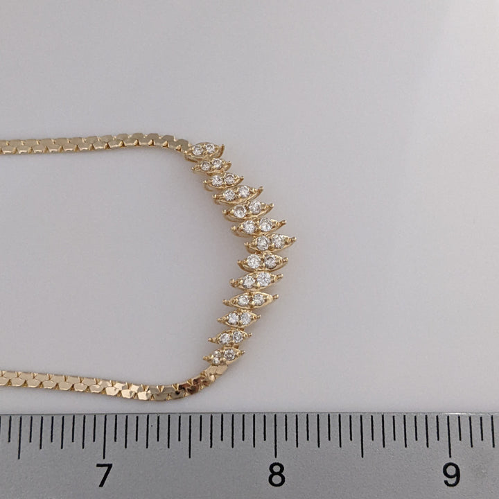 14K 1.13 CARAT TOTAL WEIGHT SI1 I-J DIAMOND ROUND (36) ESTATE NECKLACE 11.6 GRAMS