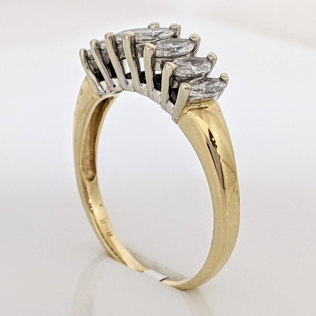 14K .99 CARAT TOTAL WEIGHT PROMOTIONAL DIAMOND MARQUISE (7) ESTATE RING 3.5 GRAMS