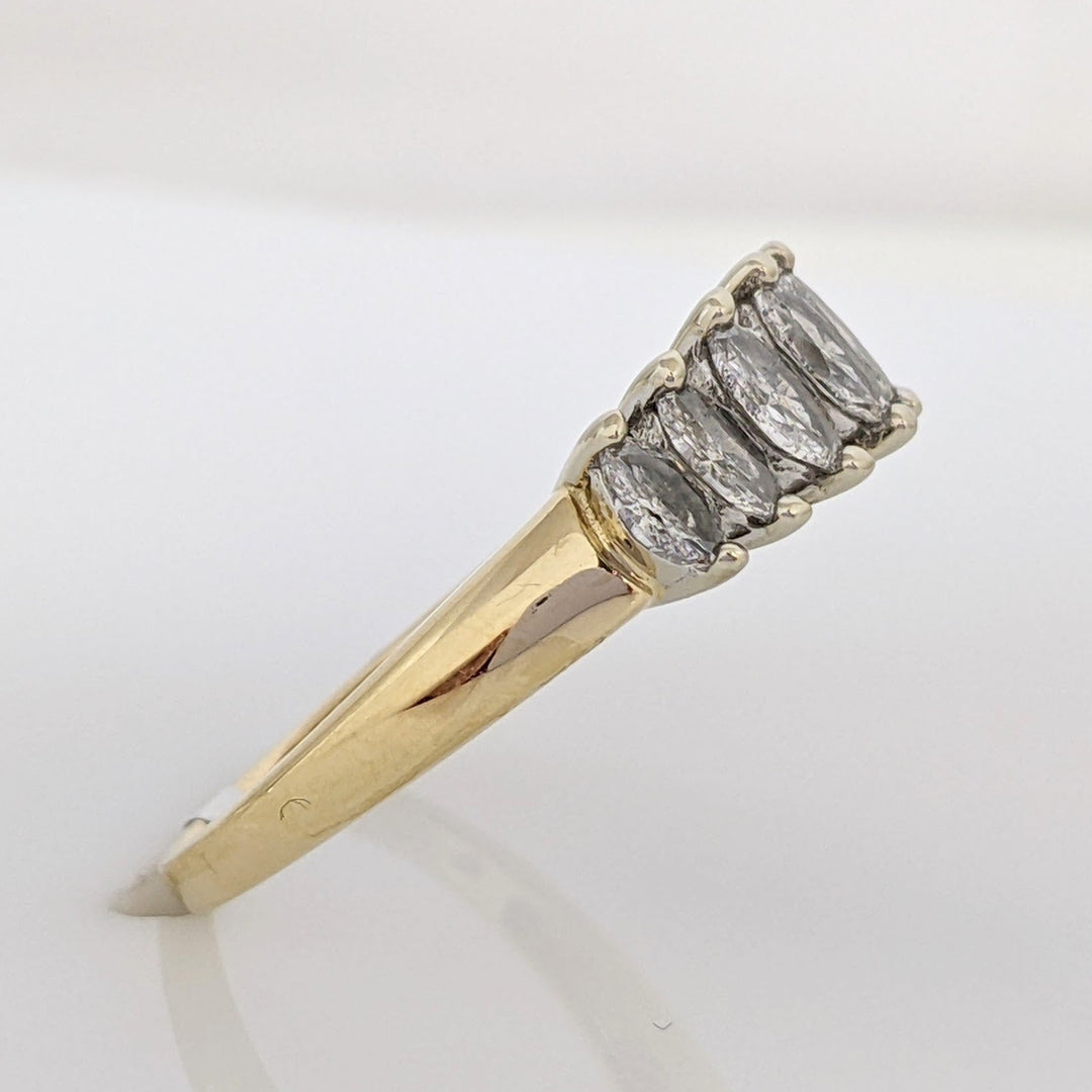 14K .99 CARAT TOTAL WEIGHT PROMOTIONAL DIAMOND MARQUISE (7) ESTATE RING 3.5 GRAMS