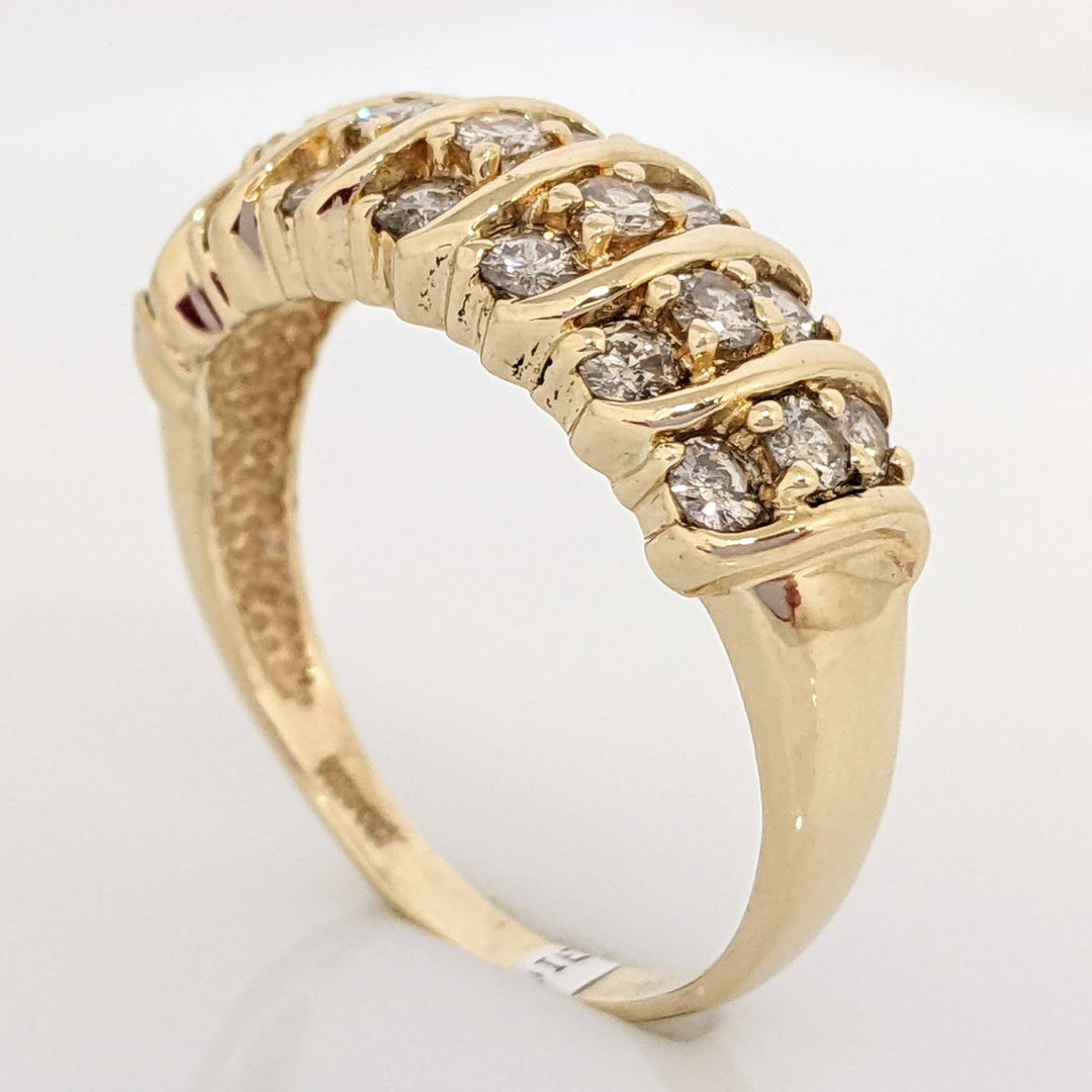 14K 1.05 CARAT TOTAL WEIGHT DIAMOND ROUND (21) FANCY ESTATE RING 4.9 GRAMS