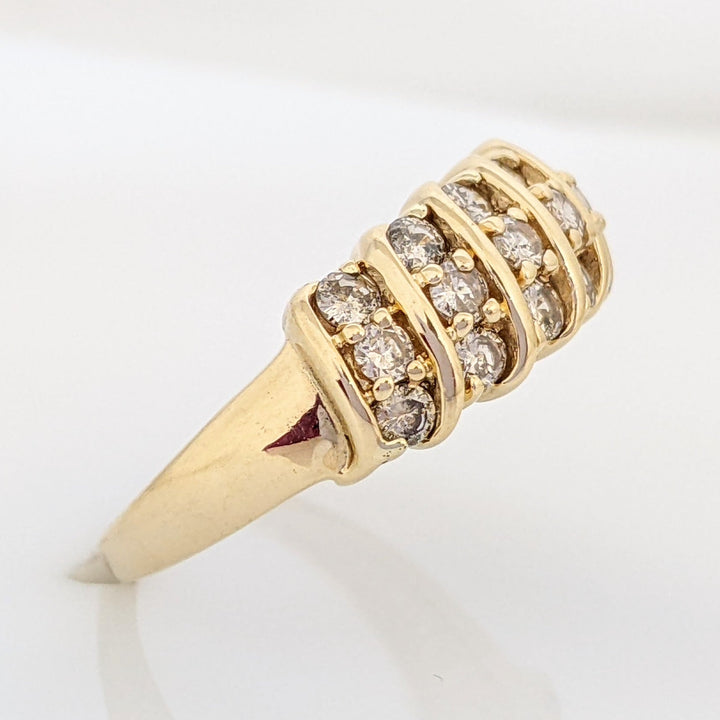 14K 1.05 CARAT TOTAL WEIGHT DIAMOND ROUND (21) FANCY ESTATE RING 4.9 GRAMS