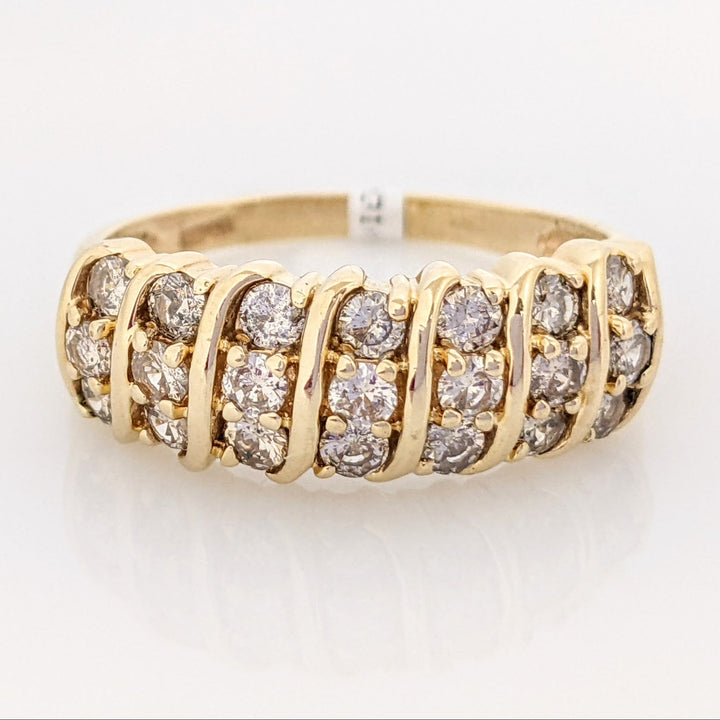 14K 1.05 CARAT TOTAL WEIGHT DIAMOND ROUND (21) FANCY ESTATE RING 4.9 GRAMS