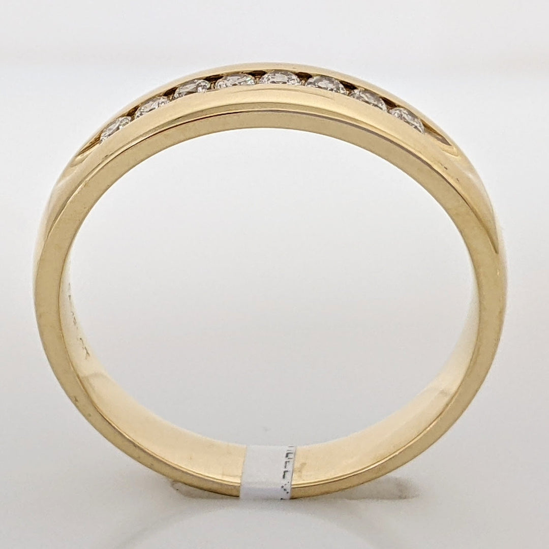 14K .20 CARAT TOTAL WEIGHT I1 H-I DIAMOND ROUND (7) CHANNEL SET ESTATE BAND 5.8 GRAMS