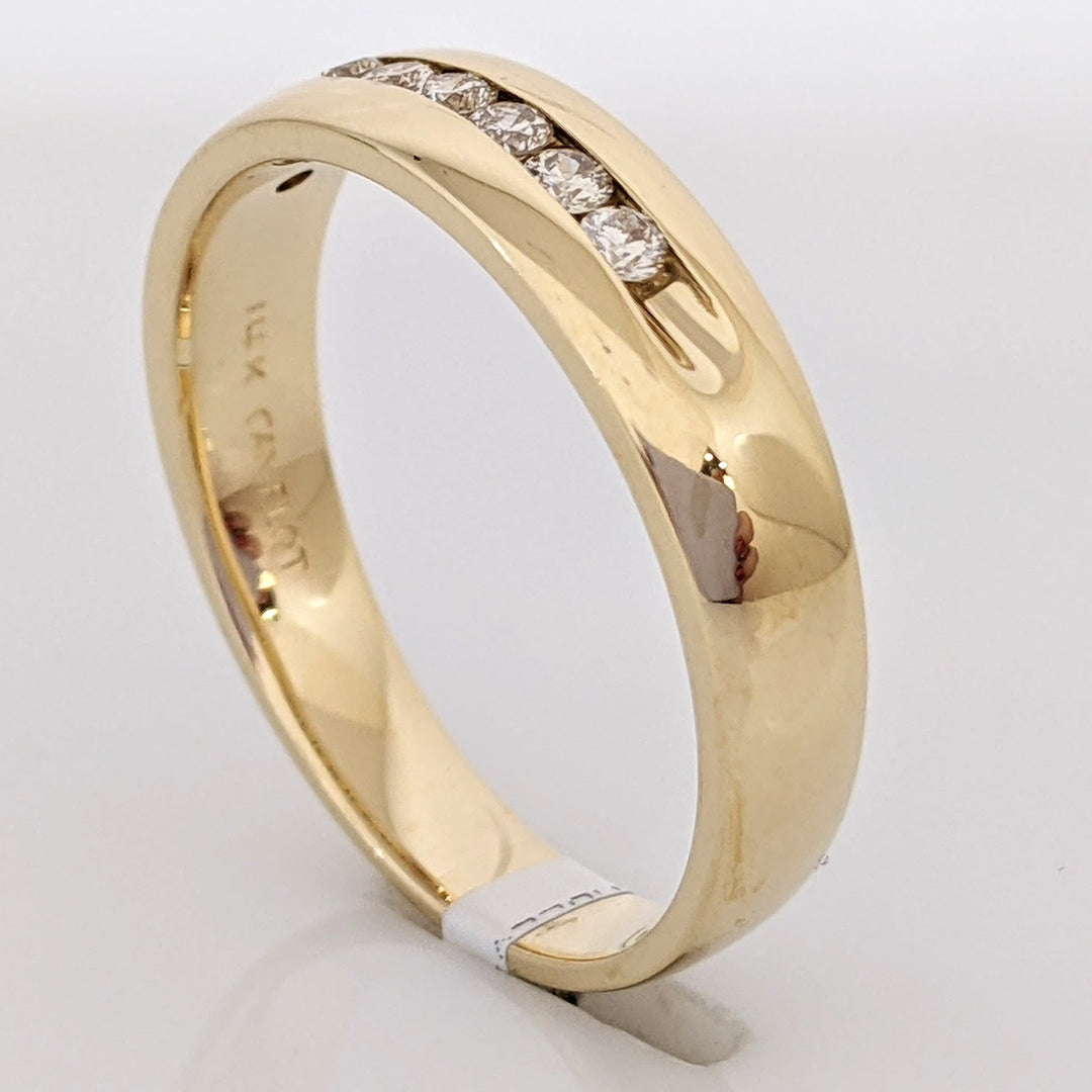 14K .20 CARAT TOTAL WEIGHT I1 H-I DIAMOND ROUND (7) CHANNEL SET ESTATE BAND 5.8 GRAMS