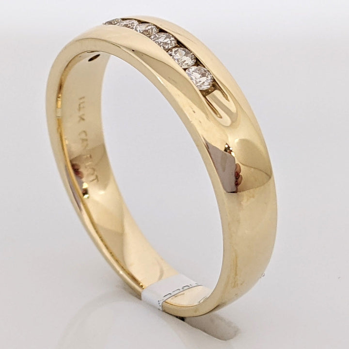 14K .20 CARAT TOTAL WEIGHT I1 H-I DIAMOND ROUND (7) CHANNEL SET ESTATE BAND 5.8 GRAMS