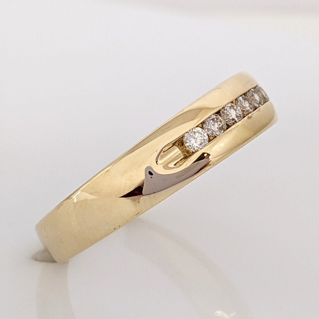 14K .20 CARAT TOTAL WEIGHT I1 H-I DIAMOND ROUND (7) CHANNEL SET ESTATE BAND 5.8 GRAMS