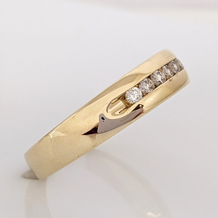 14K .20 CARAT TOTAL WEIGHT I1 H-I DIAMOND ROUND (7) CHANNEL SET ESTATE BAND 5.8 GRAMS