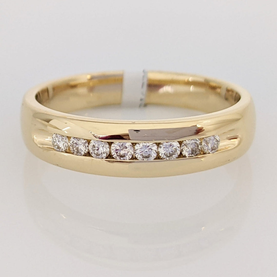 14K .20 CARAT TOTAL WEIGHT I1 H-I DIAMOND ROUND (7) CHANNEL SET ESTATE BAND 5.8 GRAMS