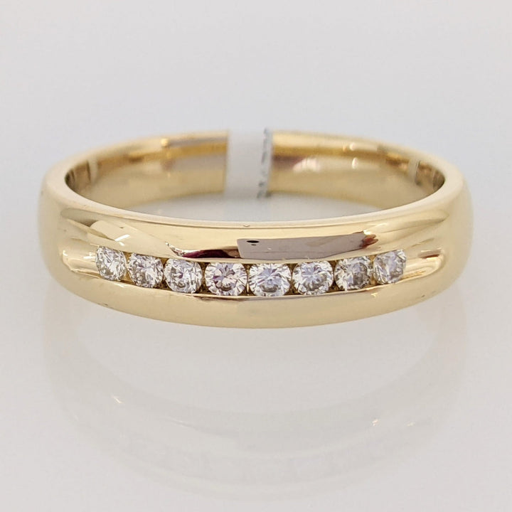 14K .20 CARAT TOTAL WEIGHT I1 H-I DIAMOND ROUND (7) CHANNEL SET ESTATE BAND 5.8 GRAMS