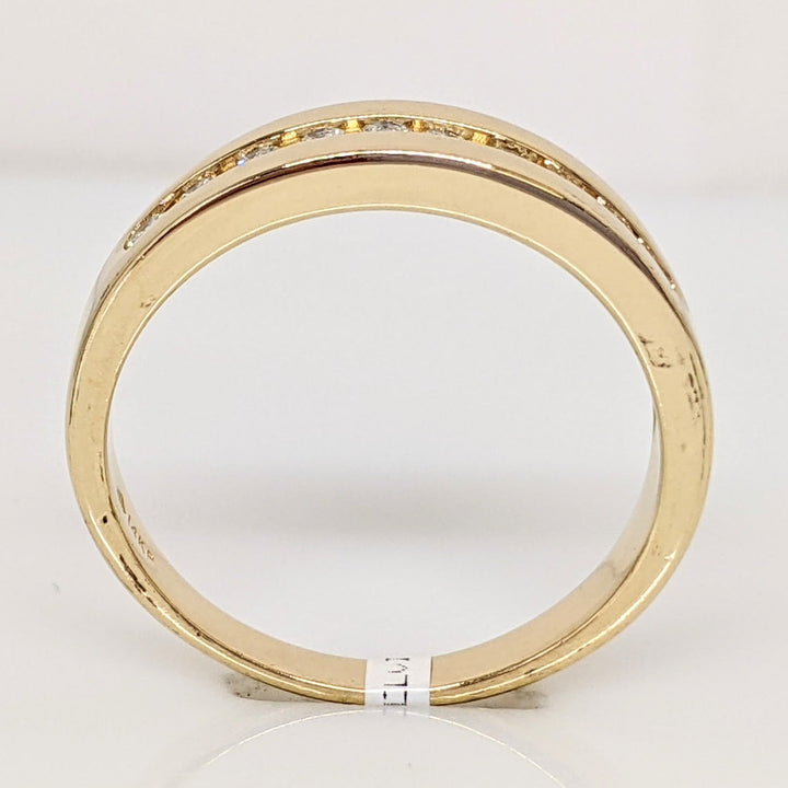 14K .30 CARAT TOTAL WEIGHT SI1 I DIAMOND ROUND (10) ESTATE CHANNEL BAND 5.3 GRAMS