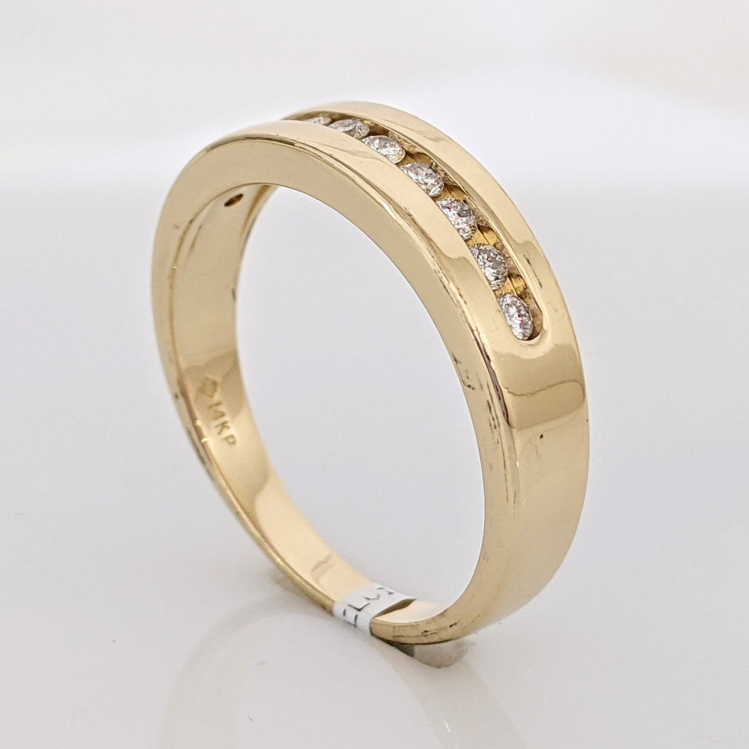 14K .30 CARAT TOTAL WEIGHT SI1 I DIAMOND ROUND (10) ESTATE CHANNEL BAND 5.3 GRAMS