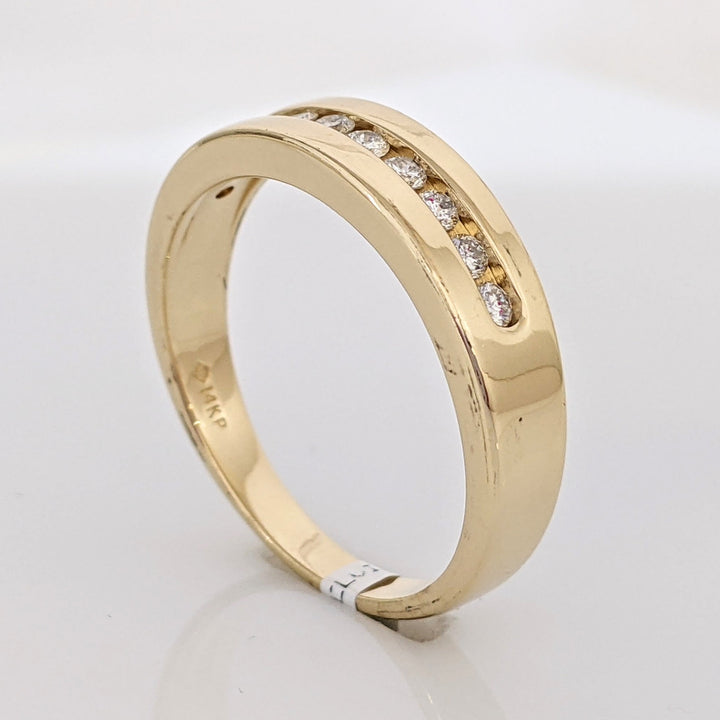 14K .30 CARAT TOTAL WEIGHT SI1 I DIAMOND ROUND (10) ESTATE CHANNEL BAND 5.3 GRAMS