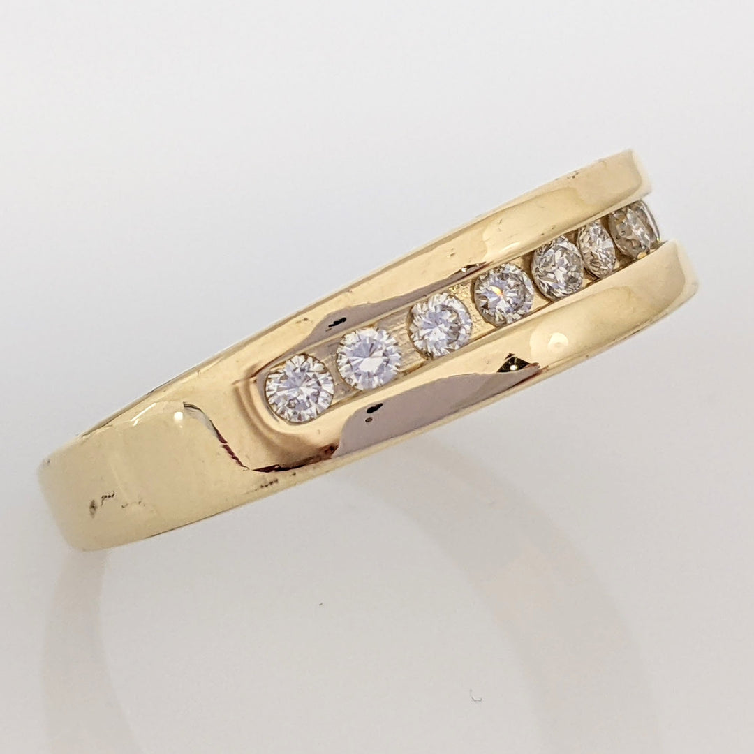 14K .30 CARAT TOTAL WEIGHT SI1 I DIAMOND ROUND (10) ESTATE CHANNEL BAND 5.3 GRAMS