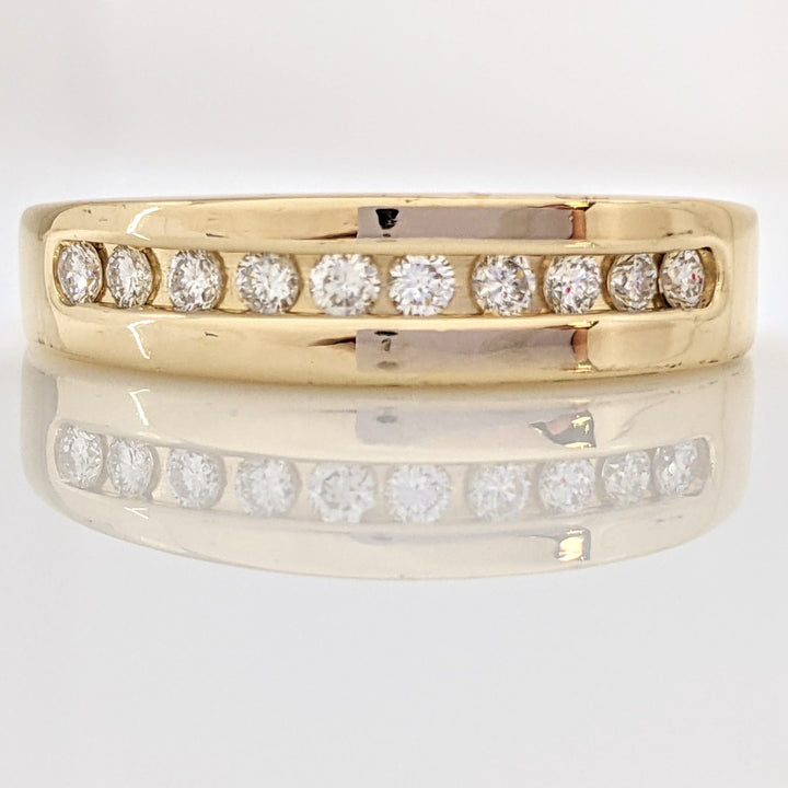 14K .30 CARAT TOTAL WEIGHT SI1 I DIAMOND ROUND (10) ESTATE CHANNEL BAND 5.3 GRAMS
