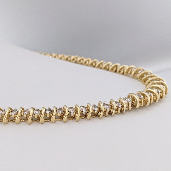 14K 8.85 CARAT TOTAL WEIGHT I1-I2 H-I DIAMOND ROUND (106) ESTATE S-LINK NECKLACE 39.4 GRAMS