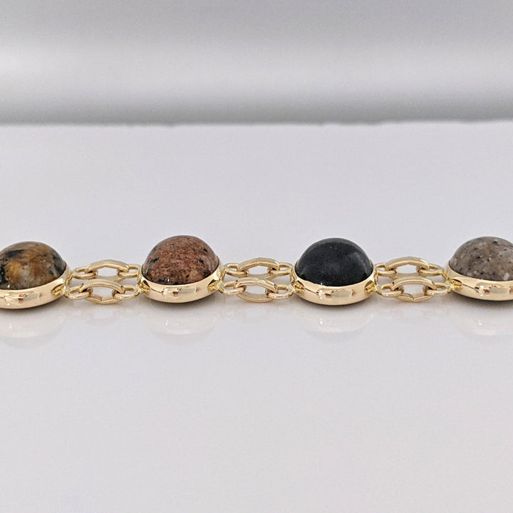 14K SCARAB OVAL (9) 9X11 ESTATE BRACELET 17.3 GRAMS