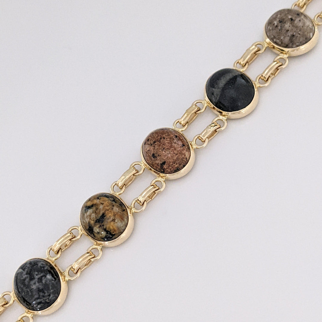 14K SCARAB OVAL (9) 9X11 ESTATE BRACELET 17.3 GRAMS