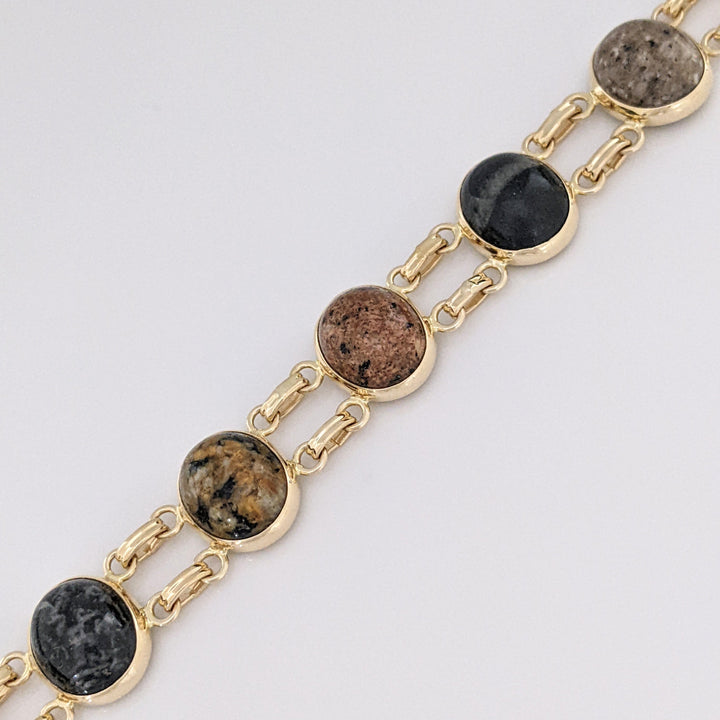 14K SCARAB OVAL (9) 9X11 ESTATE BRACELET 17.3 GRAMS