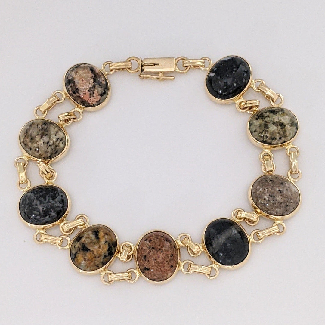 14K SCARAB OVAL (9) 9X11 ESTATE BRACELET 17.3 GRAMS