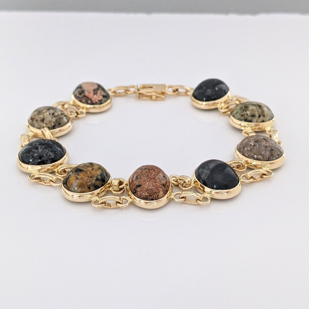 14K SCARAB OVAL (9) 9X11 ESTATE BRACELET 17.3 GRAMS