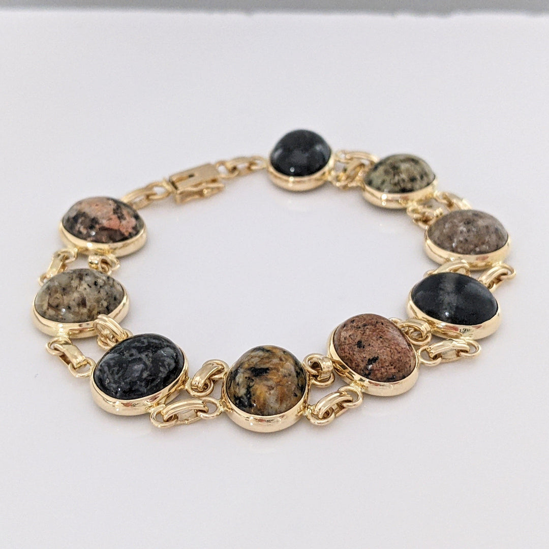 14K SCARAB OVAL (9) 9X11 ESTATE BRACELET 17.3 GRAMS