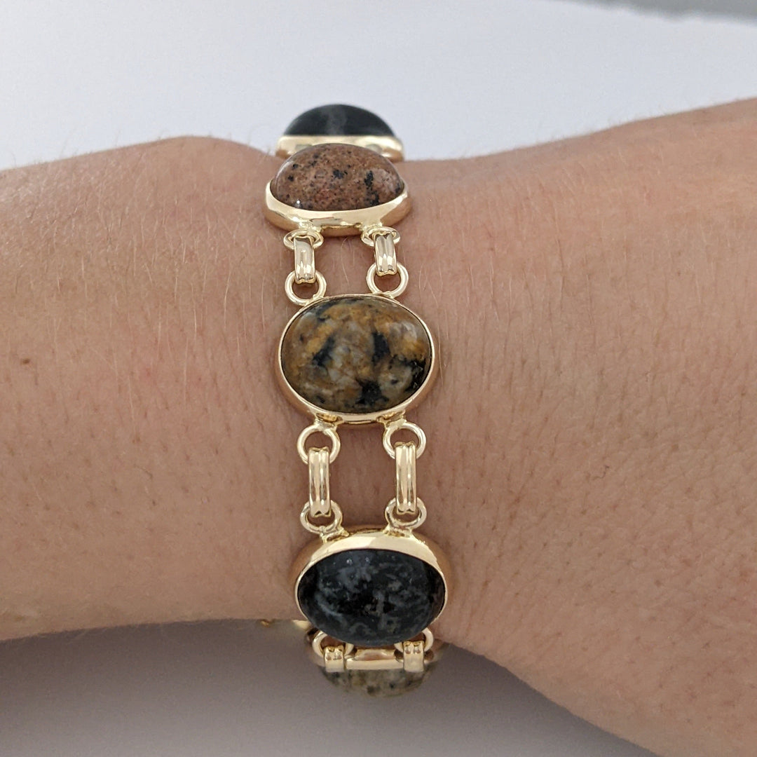 14K SCARAB OVAL (9) 9X11 ESTATE BRACELET 17.3 GRAMS