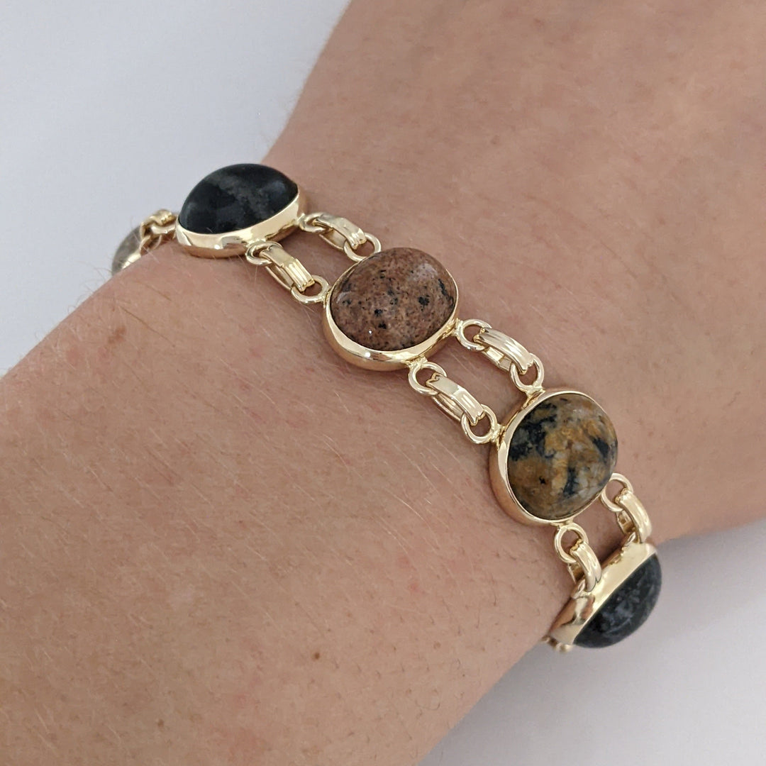 14K SCARAB OVAL (9) 9X11 ESTATE BRACELET 17.3 GRAMS