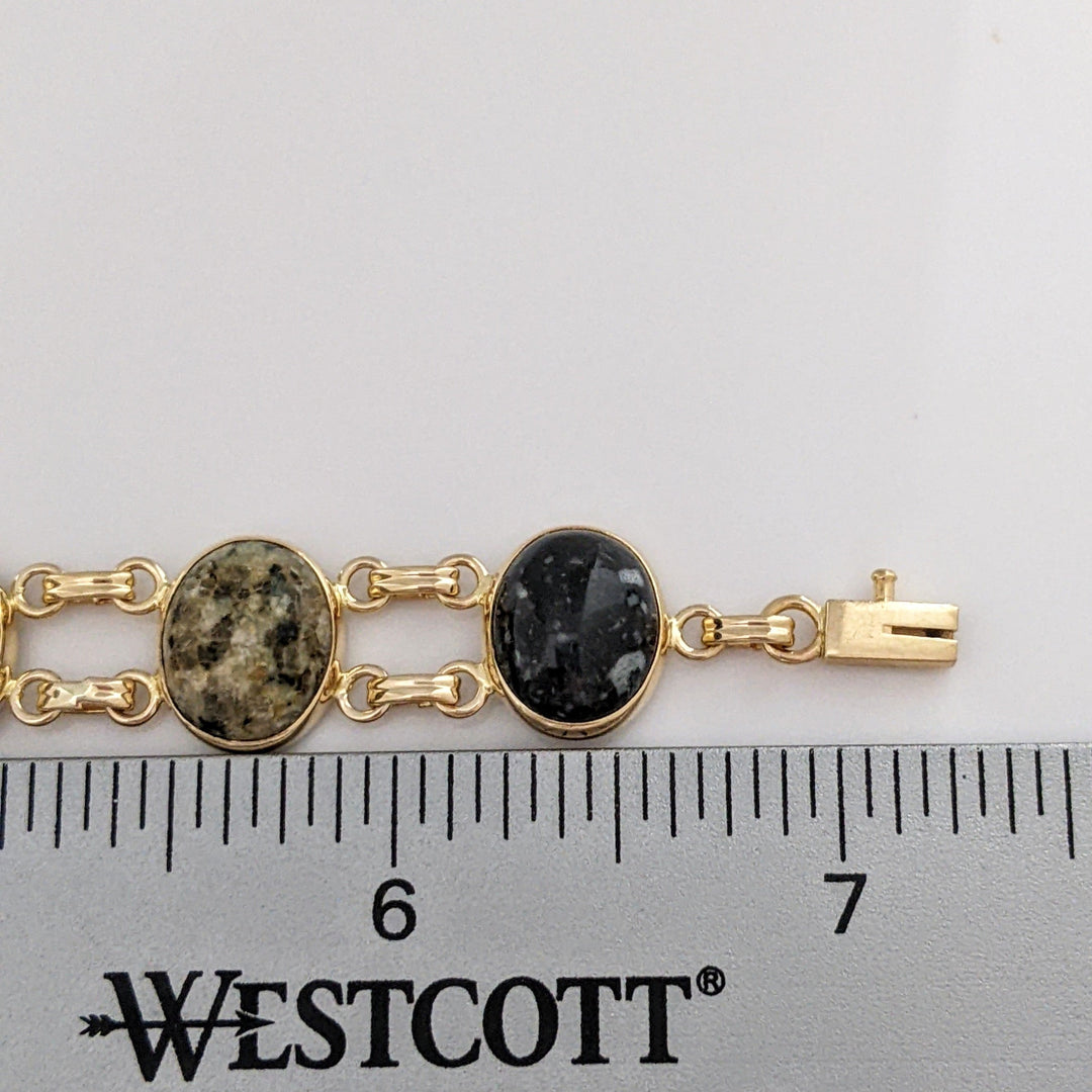 14K SCARAB OVAL (9) 9X11 ESTATE BRACELET 17.3 GRAMS