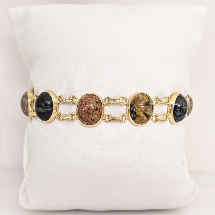 14K SCARAB OVAL (9) 9X11 ESTATE BRACELET 17.3 GRAMS