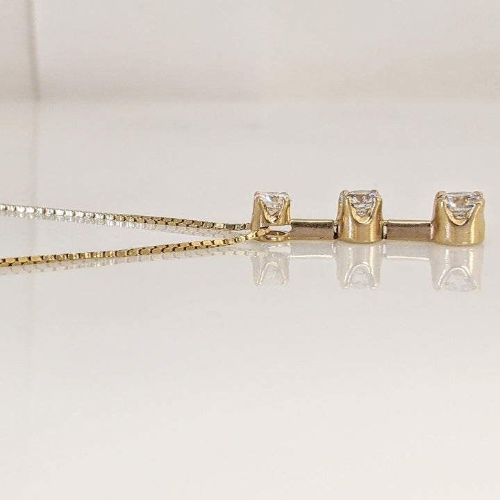 14K 1.02 CARAT TOTAL WEIGHT I1 H-I DIAMOND ROUND (6) ESTATE TRINITY PENDANT 4.3 GRAMS