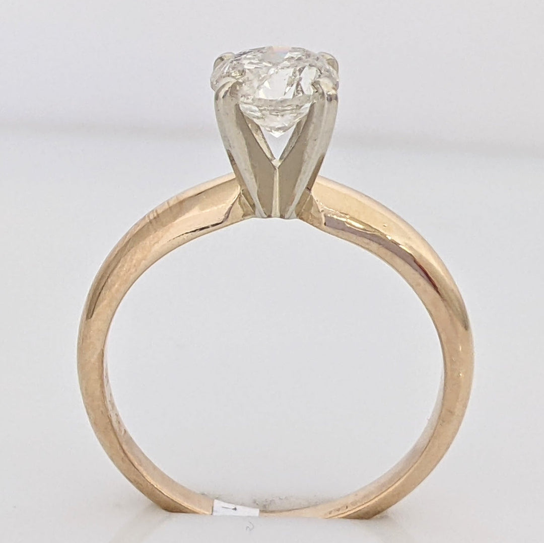 14K .97 CARAT TOTAL I3 J DIAMOND ROUND ESTATE SOLITAIRE RING 3.0 GRAMS