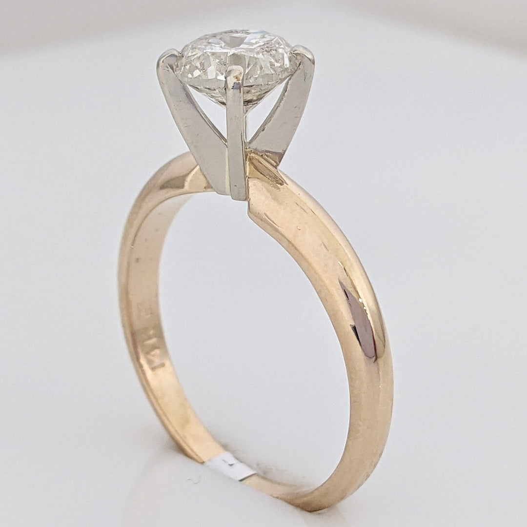 14K .97 CARAT TOTAL I3 J DIAMOND ROUND ESTATE SOLITAIRE RING 3.0 GRAMS