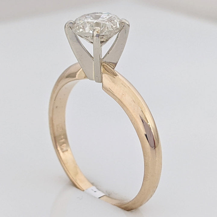14K .97 CARAT TOTAL I3 J DIAMOND ROUND ESTATE SOLITAIRE RING 3.0 GRAMS