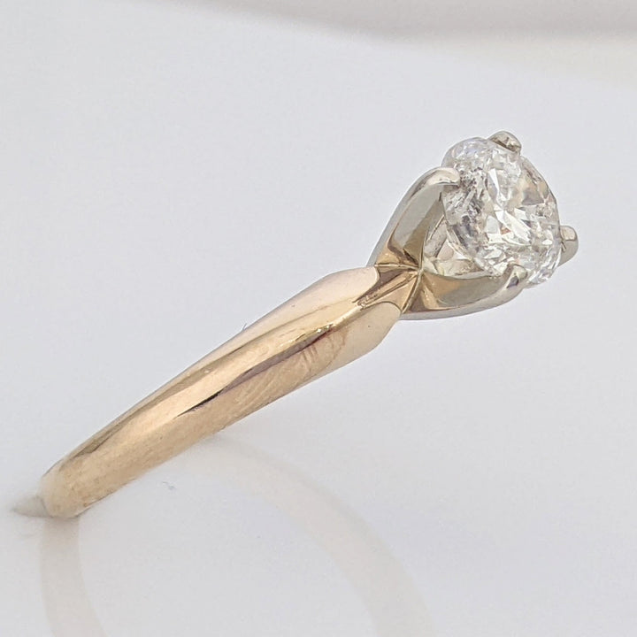 14K .97 CARAT TOTAL I3 J DIAMOND ROUND ESTATE SOLITAIRE RING 3.0 GRAMS
