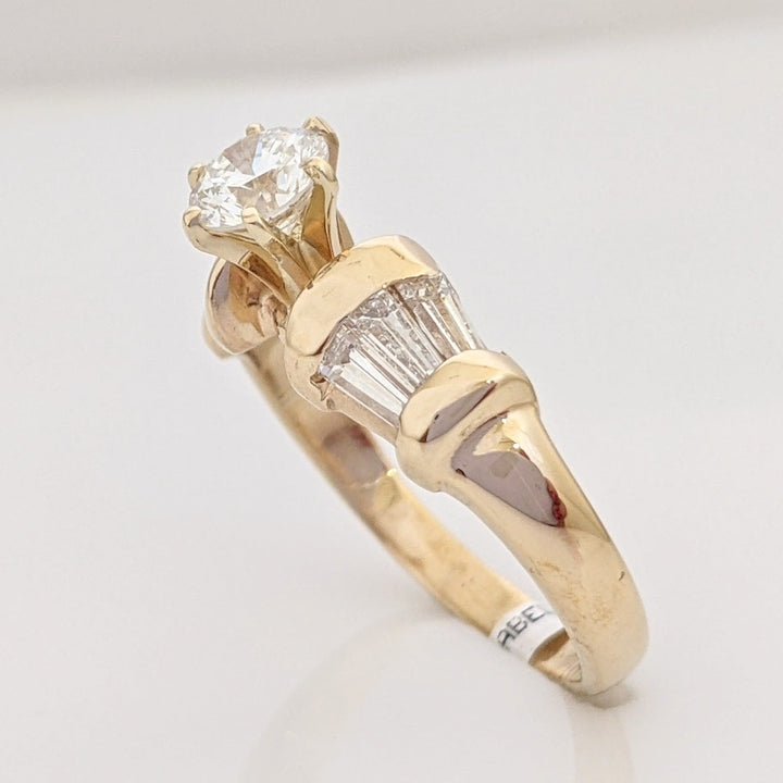 14K 1.21 CARAT TOTAL WEIGHT VS1-SI2 H-J DIAMOND ROUND (6) ESTATE RING 4.2 GRAMS