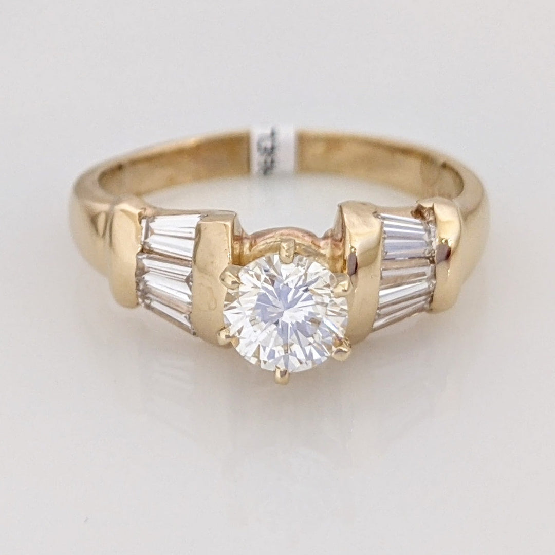 14K 1.21 CARAT TOTAL WEIGHT VS1-SI2 H-J DIAMOND ROUND (6) ESTATE RING 4.2 GRAMS