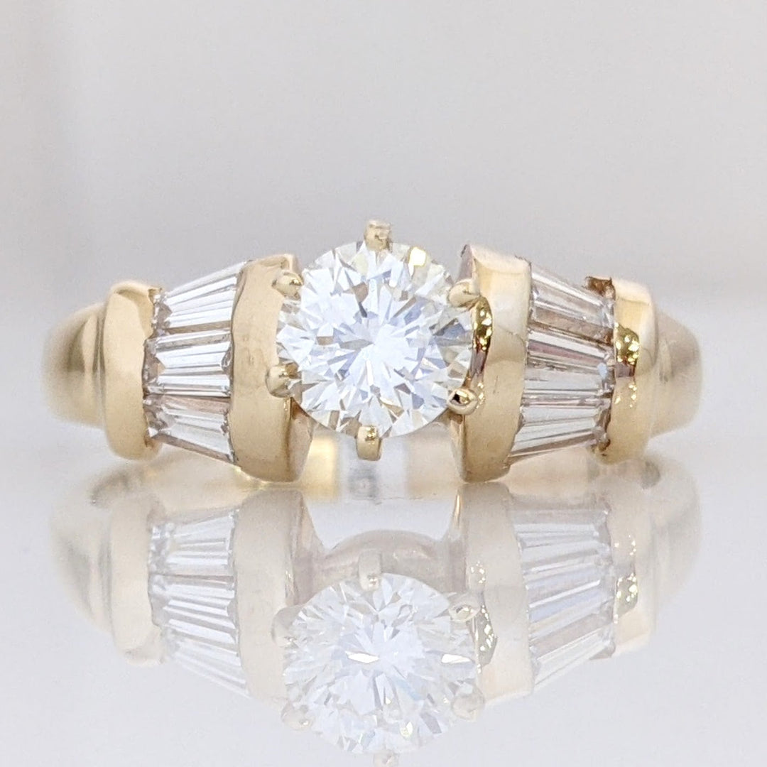 14K 1.21 CARAT TOTAL WEIGHT VS1-SI2 H-J DIAMOND ROUND (6) ESTATE RING 4.2 GRAMS