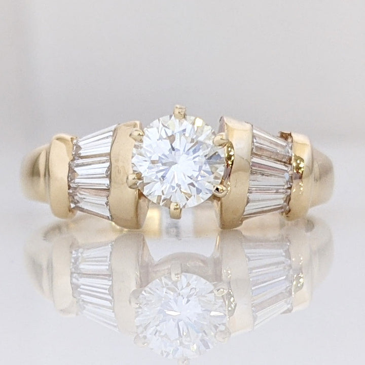 14K 1.21 CARAT TOTAL WEIGHT VS1-SI2 H-J DIAMOND ROUND (6) ESTATE RING 4.2 GRAMS