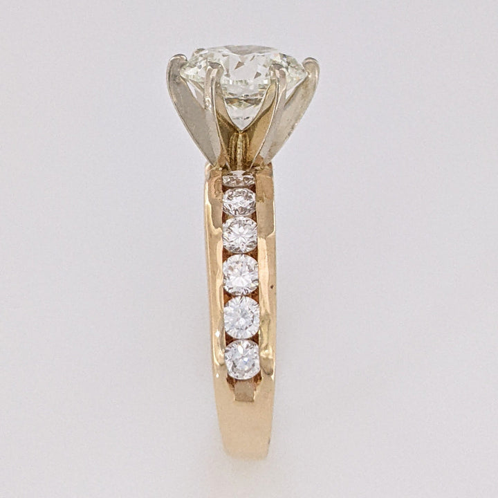 14K 2.57 CARAT TOTAL WEIGHT VS2 I DIAMOND ROUND (13) ESTATE RING 3.8 GRAMS