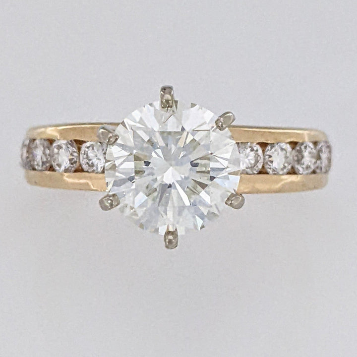 14K 2.57 CARAT TOTAL WEIGHT VS2 I DIAMOND ROUND (13) ESTATE RING 3.8 GRAMS