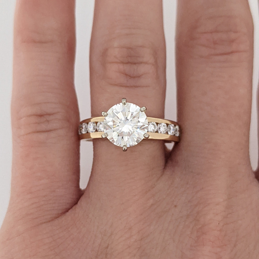 14K 2.57 CARAT TOTAL WEIGHT VS2 I DIAMOND ROUND (13) ESTATE RING 3.8 GRAMS