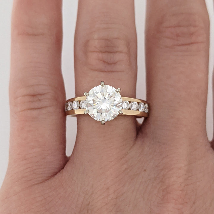 14K 2.57 CARAT TOTAL WEIGHT VS2 I DIAMOND ROUND (13) ESTATE RING 3.8 GRAMS