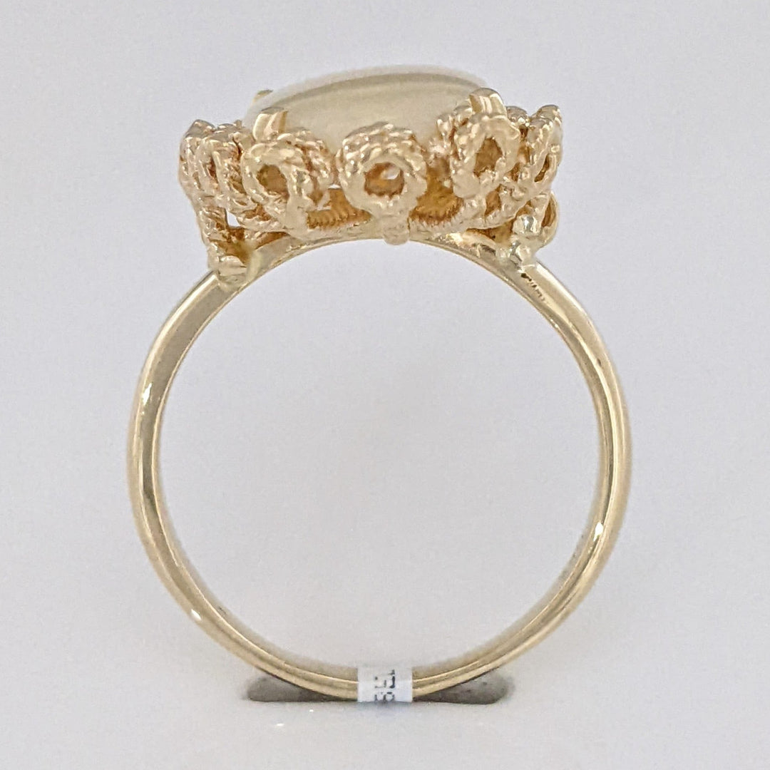 14K OPAL OVAL 11X17 GOLD TRIM ESTATE RING 7.5 GRAMS