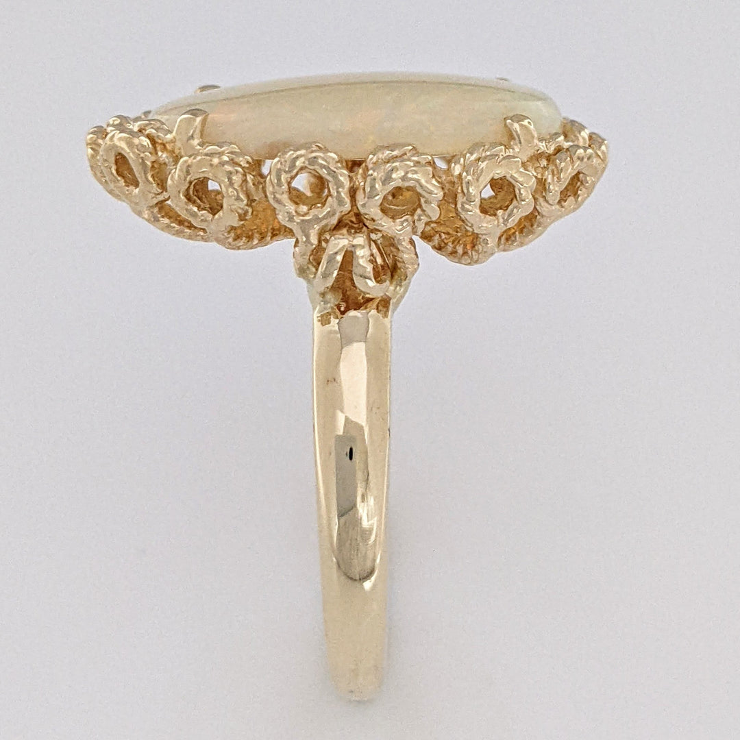 14K OPAL OVAL 11X17 GOLD TRIM ESTATE RING 7.5 GRAMS