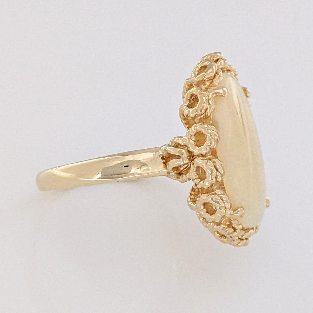 14K OPAL OVAL 11X17 GOLD TRIM ESTATE RING 7.5 GRAMS
