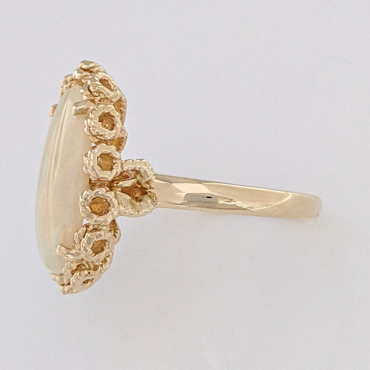 14K OPAL OVAL 11X17 GOLD TRIM ESTATE RING 7.5 GRAMS